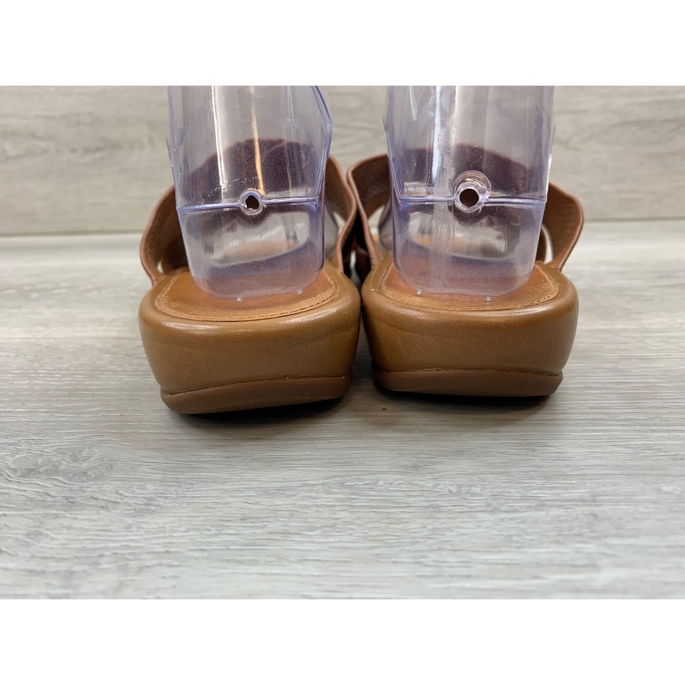 FitFlop Women's Lulu Sandals Cross Tan Brown 10‎ Leather Casual Comfort Shoes - Picture 4 of 10